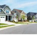 Street of suburban homes