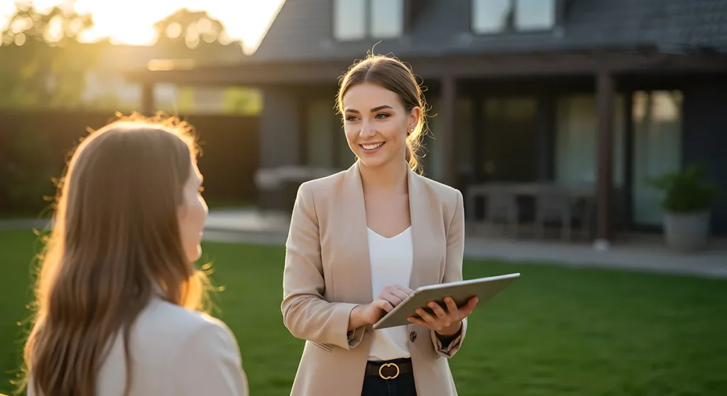 Real Estate Agent Showing Property to Potential Buyer