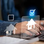 real estate investor compares digital home listings on laptop
